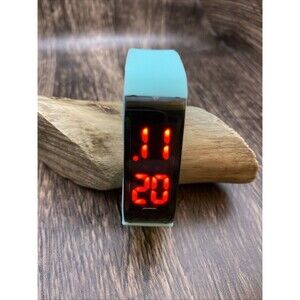 Accutime LCD Watch Turquoise New Battery Silicone Band 7 Inches